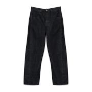 Indigo Blauw Geborduurde Jeans Jacquemus , Blue , Heren