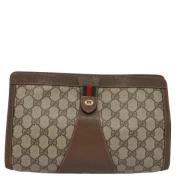 Pre-owned Canvas clutches Gucci Vintage , Beige , Dames