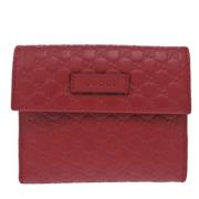 Pre-owned Leather wallets Gucci Vintage , Red , Dames