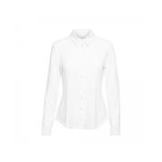 Olijf Basic Blouse met Lange Mouwen &Co Woman , White , Dames