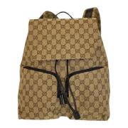 Pre-owned Canvas backpacks Gucci Vintage , Beige , Dames