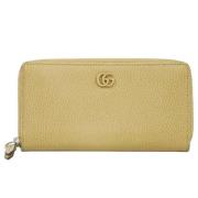 Pre-owned Leather wallets Gucci Vintage , Beige , Dames