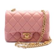 Pre-owned Leather chanel-bags Chanel Vintage , Pink , Dames