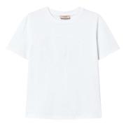 Optisch Wit T-Shirt Twinset , White , Dames