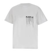 Briljante Katoenen T-shirt Wit Purple Brand , White , Heren