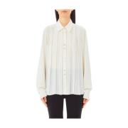 Witte Shirt met Geplooide Details Liu Jo , White , Dames