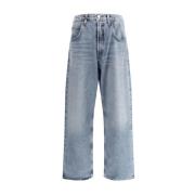 High-Waisted Five-Pocket Jeans met riemlussen Agolde , Blue , Heren