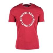 Katoen Spandex T-shirt Bikkembergs , Red , Heren