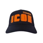 Icon Baseballpet Geborduurd Logo Dsquared2 , Black , Unisex