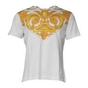 Medusa Print Cotton Crew Neck T-shirt Versace , White , Heren