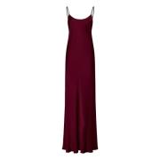 Bordeaux Satijnen Cami Jurk Aw24 Victoria Beckham , Red , Dames