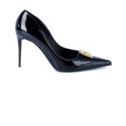 Dames Patroon Leren Hakken Schoenen Dolce & Gabbana , Black , Dames