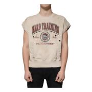 Beige Mouwloos Katoenen Crew Neck T-shirt Dolce & Gabbana , Beige , He...