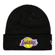 Zwarte Lakers Manchet Beanie Hoed New Era , Black , Heren