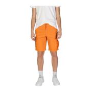 Vibrant Orange Cotton Bermuda Shorts Napapijri , Orange , Heren