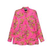 Barocco-print shirt in Fuchsia Pink Versace Jeans Couture , Pink , Dam...