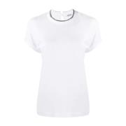 Wit Crew Neck T-Shirt Brunello Cucinelli , White , Dames