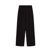 Moderne wollen broek met oversized pasvorm Sportmax , Black , Dames