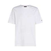 Interlock Gebreide Geribbelde Kraag T-Shirt Tommy Hilfiger , White , H...