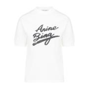 Handtekening Ivory Tee Anine Bing , White , Dames