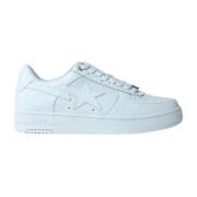 Panel Leren Sneakers met Logo Motief A Bathing APE , White , Heren