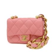 Pre-owned Leather chanel-bags Chanel Vintage , Pink , Dames