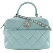 Pre-owned Leather chanel-bags Chanel Vintage , Blue , Dames