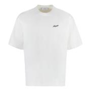 Katoenen Crew-neck T-shirt Geribbelde Halslijn Axel Arigato , White , ...