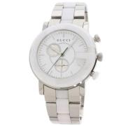 Pre-owned Stainless Steel watches Gucci Vintage , White , Dames