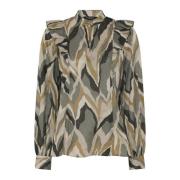 Groen Blouse met Puffmouwen Bruuns Bazaar , Green , Dames