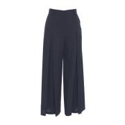 Blauwe Katoenen Culotte Elegante Broek Ottod'Ame , Blue , Dames