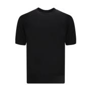 Monochrome Geribbelde Crew Neck T-shirt Ermenegildo Zegna , Black , He...