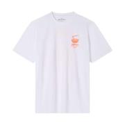 Witte T-shirt met bedrukt logo en korte mouwen Edwin , White , Heren