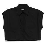 Mouwloze Crop Top Dondup , Black , Dames