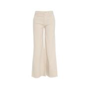 Beige Flared Jeans 'The Roller Fray' Mother , Beige , Dames