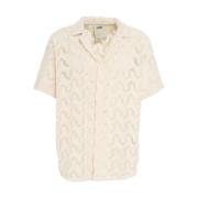 Wit Gehaakt Overhemd Ss25 OAS , Beige , Heren