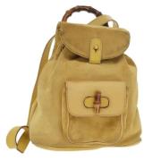 Pre-owned Leather backpacks Gucci Vintage , Yellow , Dames