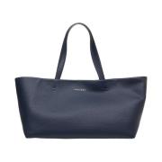 Blauwe Leren Shopper Tas Orciani , Blue , Dames