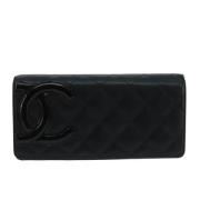 Pre-owned Leather wallets Chanel Vintage , Black , Dames