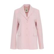 Roze Blazer, Elegante Stijl, Chic Laagjes Semicouture , Pink , Dames