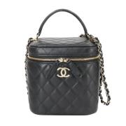 Pre-owned Leather handbags Chanel Vintage , Black , Dames