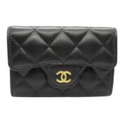 Pre-owned Leather wallets Chanel Vintage , Black , Dames