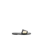 Platte zool V-logo open sandalen Valentino Garavani , Black , Heren