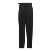 Relaxte Ceintuur Broek Lemaire , Black , Heren