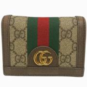 Pre-owned Leather wallets Gucci Vintage , Brown , Dames