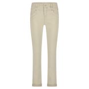 Relax Jog Jeans Red Button , Beige , Dames