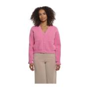 Korte V-hals vest in felroze Rino&Pelle , Pink , Dames