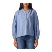 Lichtblauwe Denim Look Blouse Vanessa Bruno , Blue , Dames