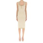 Stijlvolle Jurk Collectie Elisabetta Franchi , Beige , Dames