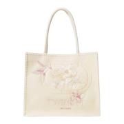 Bohemian Canvas Shopper Tas met Geborduurde Grafische Twinset , Beige ...